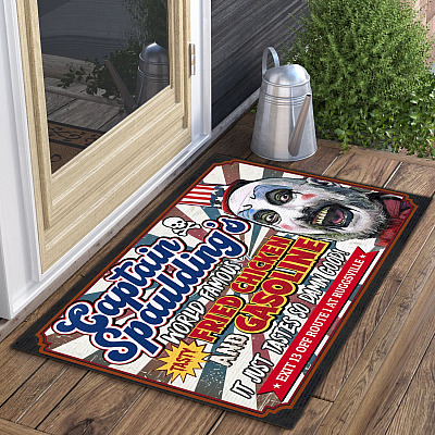 Alternative view of Captain Spaulding's World Famous Tasty Fried Chicken and Gasoline Doormat - Halloween Character Indoor Outdoor Doormat