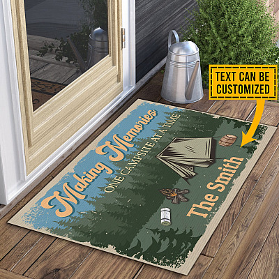 Personalized Family Name Making Memories One Campsite at A Time Doormat - Outdoor Indoor Doormat