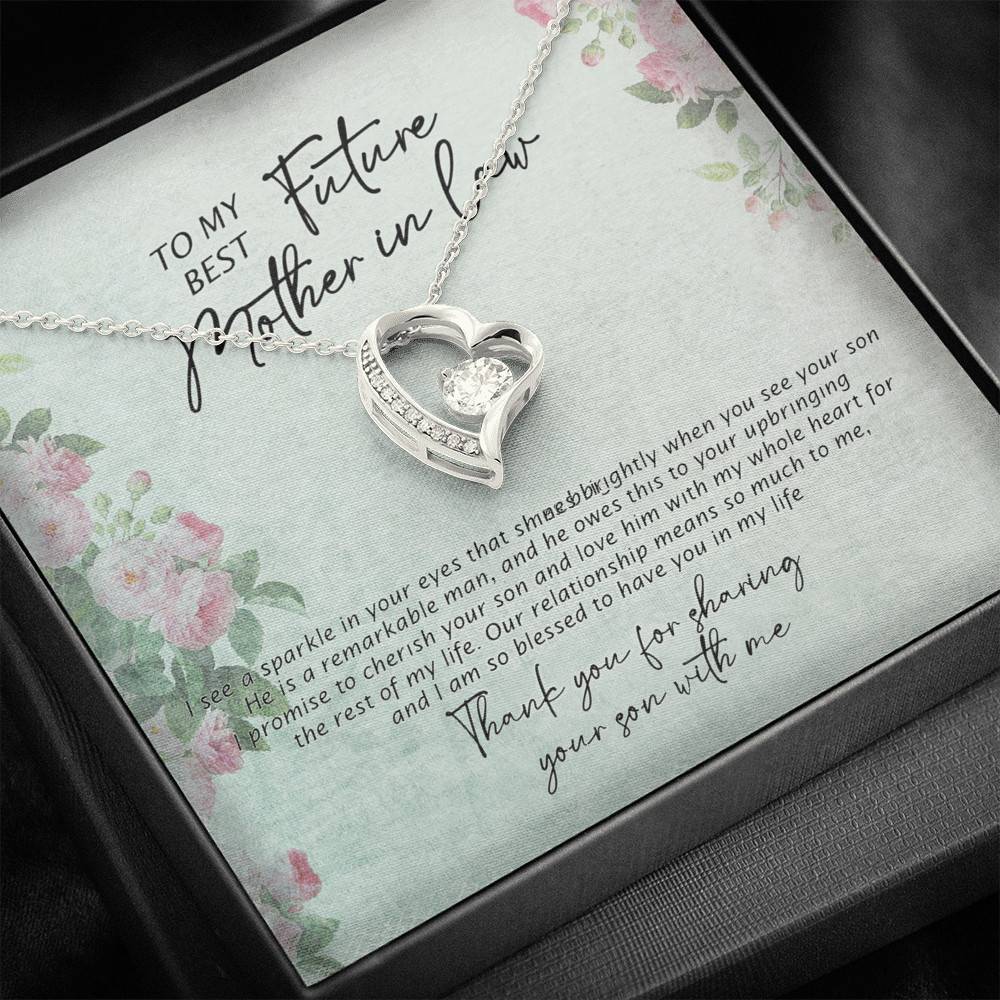 To My Best Future Mother In Law Thank You For Sharing Your Son With Me Forever Love Necklace