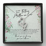 To My Best Future Mother In Law Thank You For Sharing Your Son With Me Double Hearts Necklace - Double Hearts Necklace