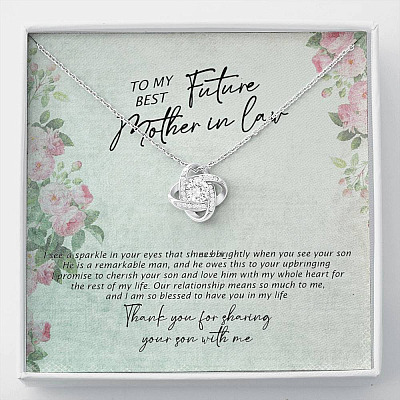To My Best Future Mother In Law Thank You For Sharing Your Son With Me Love Knot Necklace - Love Knot Necklace