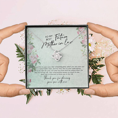 To My Best Future Mother In Law Thank You For Sharing Your Son With Me Love Knot Necklace