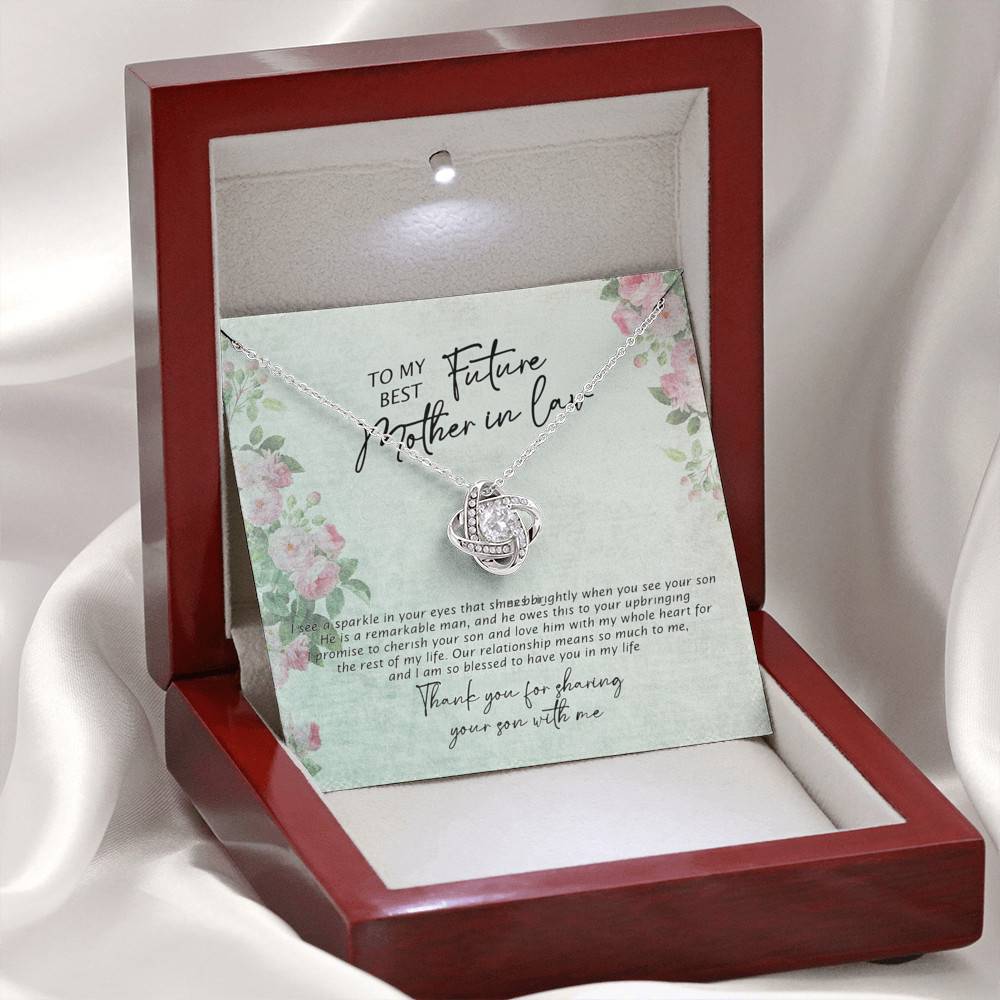 To My Best Future Mother In Law Thank You For Sharing Your Son With Me Love Knot Necklace To My Best Future Mother In Law Thank You For Sharing Your Son With Me Love Knot Necklace