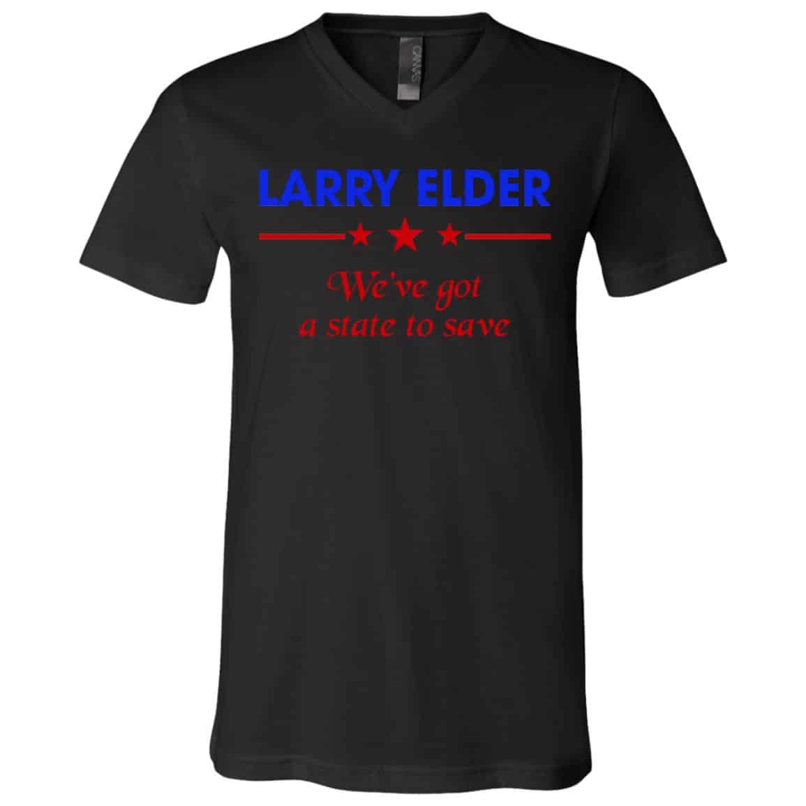 Larry Elder California Dark Tshirt, Black, V-Neck T-Shirt