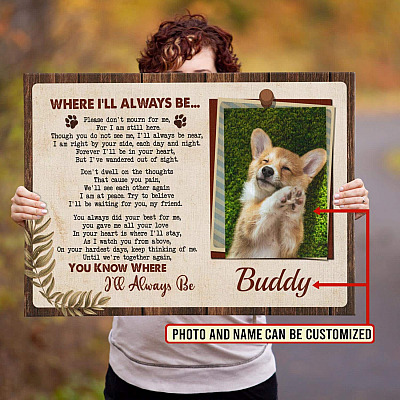 Alternative view of Personalized Pet Photo Where I'll Always Be Framed Canvas Prints - Unframed Poster - Home Decor Wall Art
