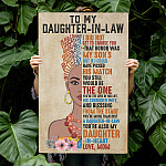 To My Daughter-In-Law You're Also My Daughter Gallery Wrapped Framed Canvas Prints - Unframed Poster - Home Decor Wall Art