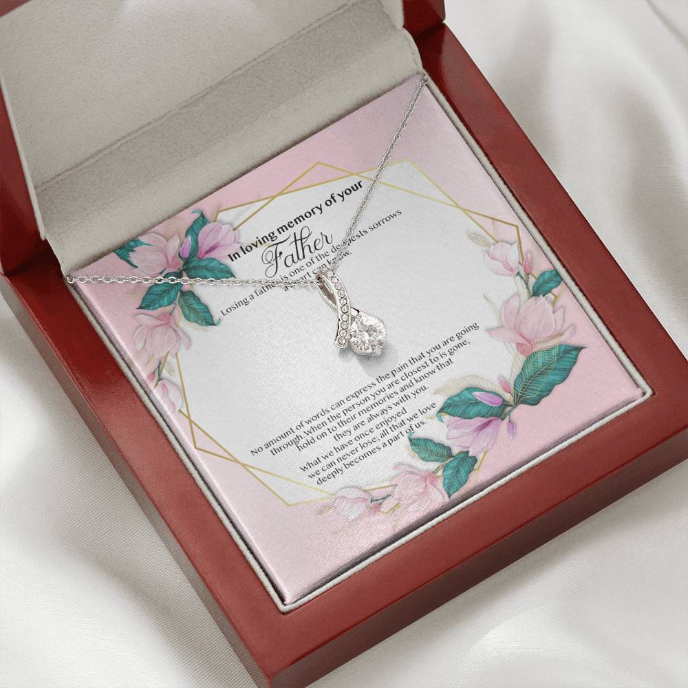 In Loving Memory of Your Father Memorial Alluring Beauty Necklace - Grieving Remembrance Bereavement Gifts
