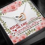 Ride Or Die You Got My Back Best Friends Interlocking Hearts Pendant Necklace - BFF Bestie Friendship Jewelry