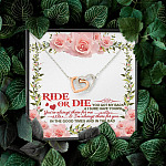Ride Or Die You Got My Back Best Friends Interlocking Hearts Pendant Necklace - BFF Bestie Friendship Jewelry