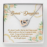 Bonus Daughter Life Give Me Gift Of You Interlocking Hearts Pendant Necklace Stepdaughter Step Daughter Gifts - Interlocking Hearts Necklace
