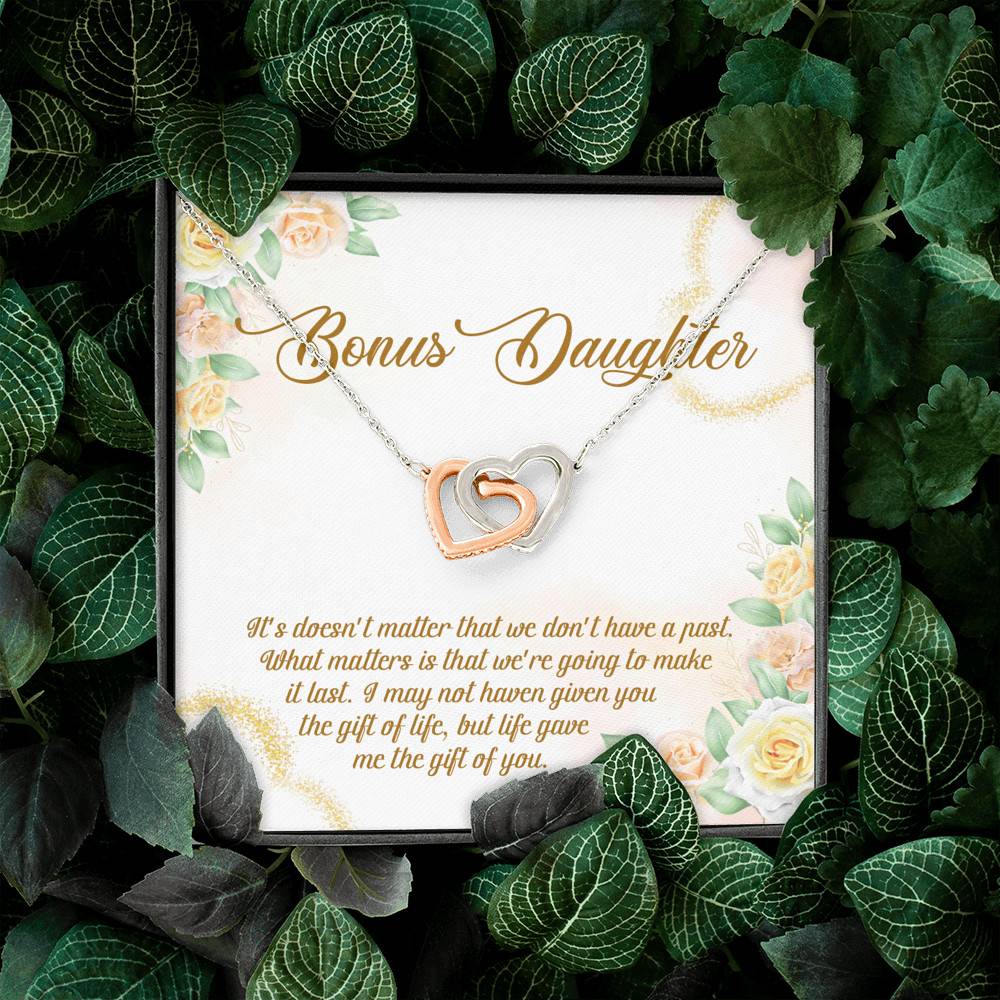 Bonus Daughter Life Give Me Gift Of You Interlocking Hearts Pendant Necklace Stepdaughter Step Daughter Gifts