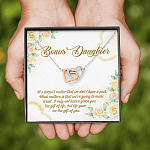 Bonus Daughter Life Give Me Gift Of You Interlocking Hearts Pendant Necklace Stepdaughter Step Daughter Gifts