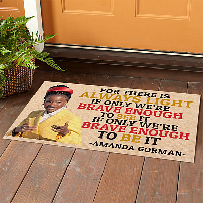 Alternative view of For There Is Always Light Amanda Gorman Doormat - Outdoor Indoor Doormat