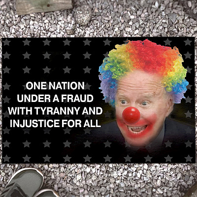 One Nation Under a Fraud with Tyranny and Injustice for All Doormat - Outdoor Indoor Doormat