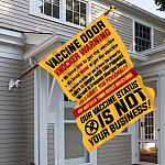 7MH. Vaccine Door Knocker 30x40 House Flag Mockup 6