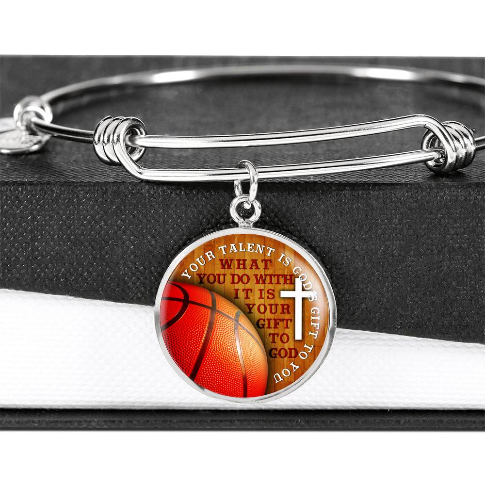 Your Talent Is God's Gift To You What You Do With It Is Your Gift To God Circle Pendant Necklace-Bangle Your Talent Is God's Gift To You What You Do With It Is Your Gift To God Circle Pendant Necklace-Bangle