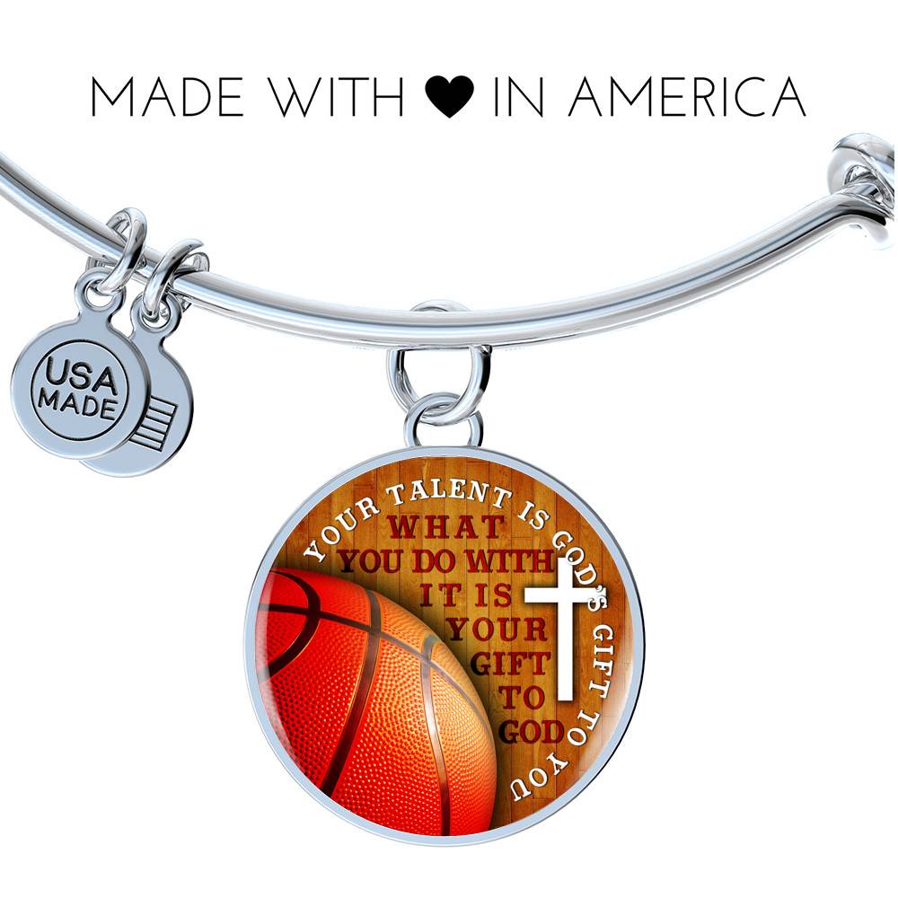 Your Talent Is God's Gift To You What You Do With It Is Your Gift To God Circle Pendant Necklace-Bangle Your Talent Is God's Gift To You What You Do With It Is Your Gift To God Circle Pendant Necklace-Bangle
