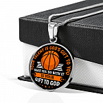 Basketball Your Talent Is God's Gift to You What You Do with It Is Your Gift to God Circle Pendant Necklace