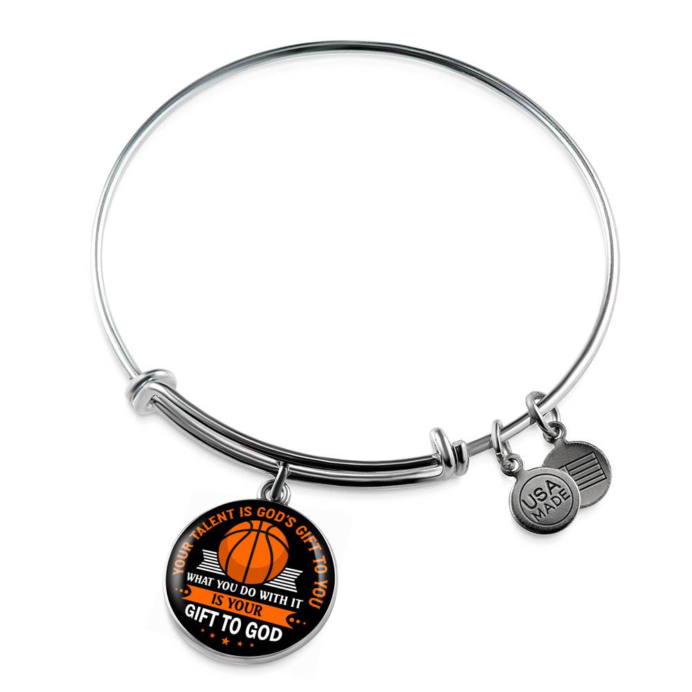Basketball Your Talent Is God's Gift to You What You Do with It Is Your Gift to God Circle Pendant Necklace