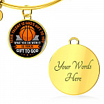 Basketball Your Talent Is God's Gift to You What You Do with It Is Your Gift to God Circle Pendant Necklace