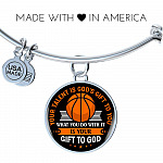 Basketball Your Talent Is God's Gift to You What You Do with It Is Your Gift to God Circle Pendant Necklace