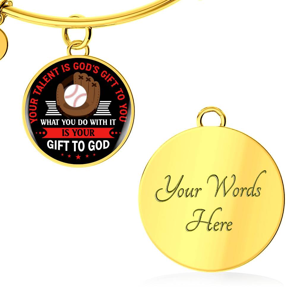 Baseball Your Talent Is God's Gift to You What You Do with It Is Your Gift to God Circle Pendant Necklace Baseball Your Talent Is God's Gift to You What You Do with It Is Your Gift to God Circle Pendant Necklace