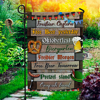 Welcome to Oktoberfest Garden Flag - House Flag - Wall Flag - German Octoberfest Flags