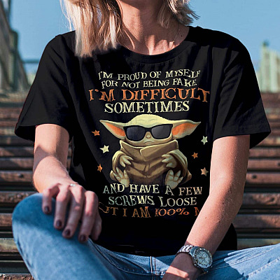 Alternative view of I'm Proud of Myself I'm Difficult Sometimes but I Am 100 Percent Me T-Shirt - Funny T-Shirt