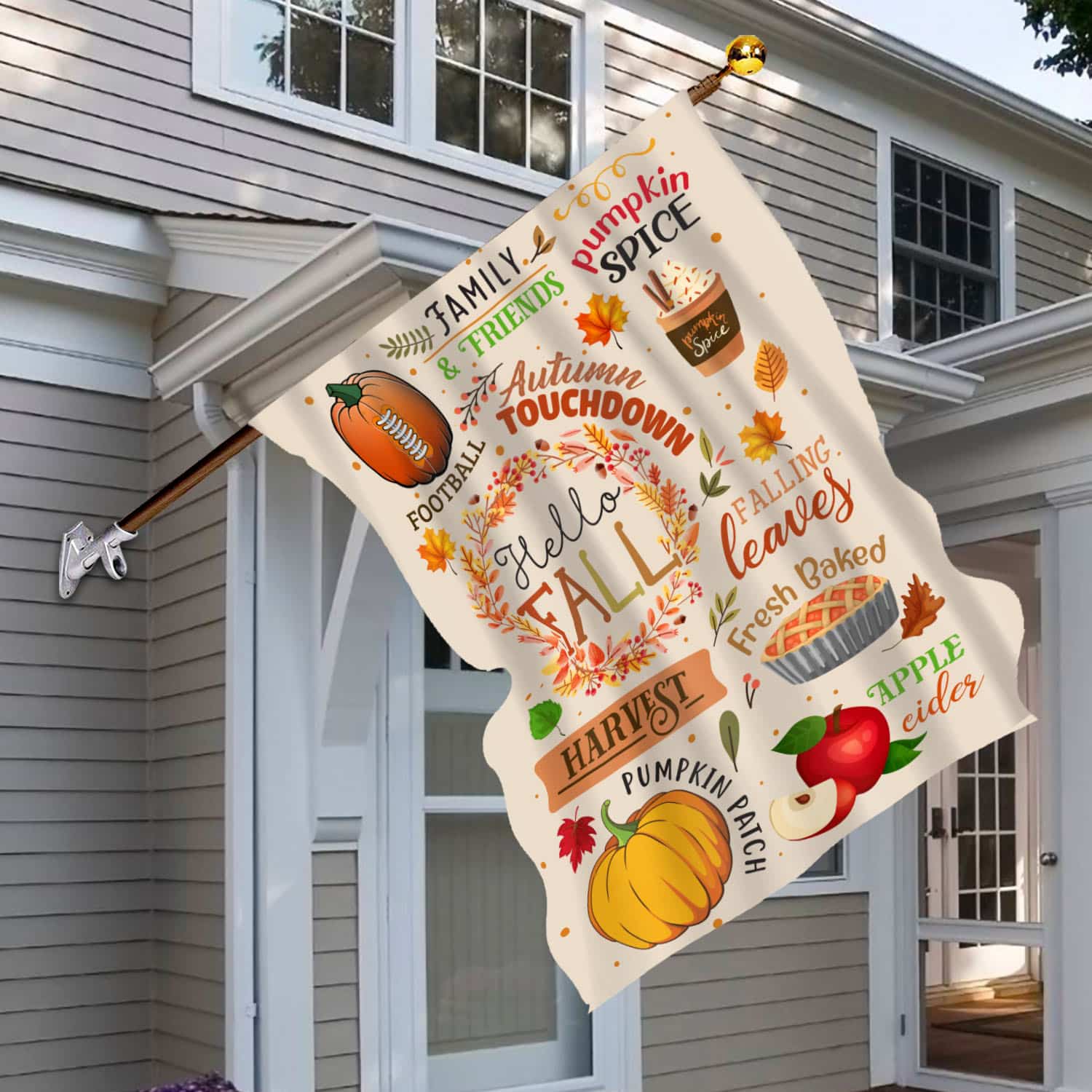 4MH. Hello Fall 30x40 House Flag Mockup 6