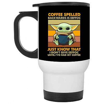 14 oz. White Travel Mug