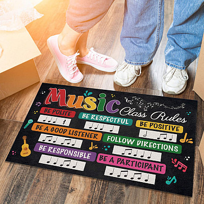 Alternative view of Music Class Rules Be Polite Be Respectful Be Positive House Doormat - Music Classroom Outdoor Indoor Doormat