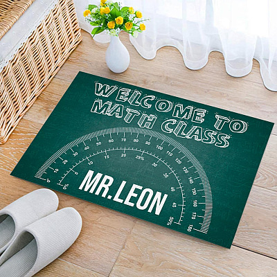 Alternative view of Personalized Teacher Name Welcome To Math Class Doormat - Outdoor Indoor Doormat