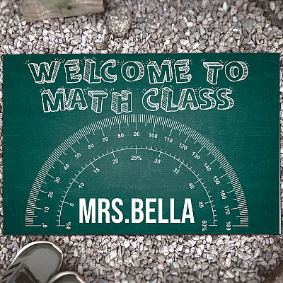 Personalized Teacher Name Welcome To Math Class Doormat - Outdoor Indoor Doormat