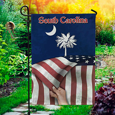 South Carolina American Flag Garden Flag - House Flag - Wall Flag