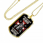 He Who Kneels Before God Can Stand Before Anyone Dog Tag Pendant Necklace He Who Kneels Before God Can Stand Before Anyone Dog Tag Pendant Necklace