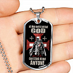 He Who Kneels Before God Can Stand Before Anyone Dog Tag Pendant Necklace He Who Kneels Before God Can Stand Before Anyone Dog Tag Pendant Necklace