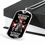 He Who Kneels Before God Can Stand Before Anyone Dog Tag Pendant Necklace He Who Kneels Before God Can Stand Before Anyone Dog Tag Pendant Necklace