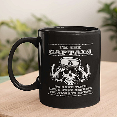 Skull I'm The Captain to Save Time Let's Just Assume I'm Always Right Ceramic Coffee Mug
