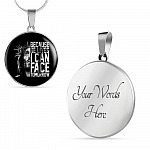 Because He Lives I Can Face Tomorrow Jesus Circle Pendant Necklace - Bangle