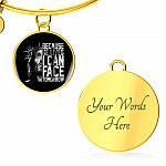 Because He Lives I Can Face Tomorrow Jesus Circle Pendant Necklace - Bangle