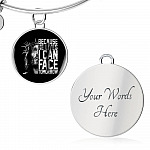 Because He Lives I Can Face Tomorrow Jesus Circle Pendant Necklace - Bangle