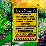 10NH. No Soliciting (6) Garden Flag Mockup 1