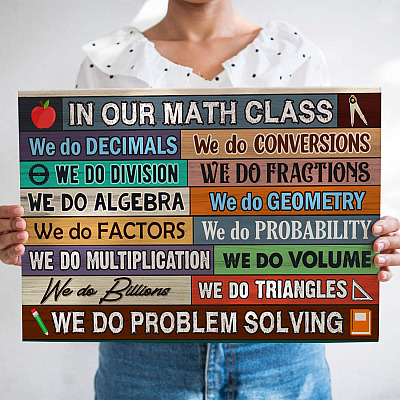 In Our Math Class We Do Decimals Math Classroom Decorations for Teachers Framed Canvas Prints - Unframed Poster