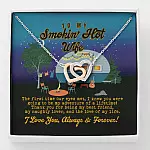 To My Smokin' Hot Wife the First Time Our Eyes Met Camping Interlocking Hearts Pendant Necklace - Interlocking Hearts Necklace