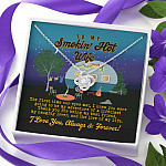 To My Smokin' Hot Wife the First Time Our Eyes Met Camping Love Knot Pendant Necklace