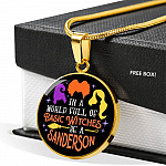 In A World Full Of Basic Witches Be A Sanderson Luxury Circle Pendant Necklace - Sanderson Sisters Gifts