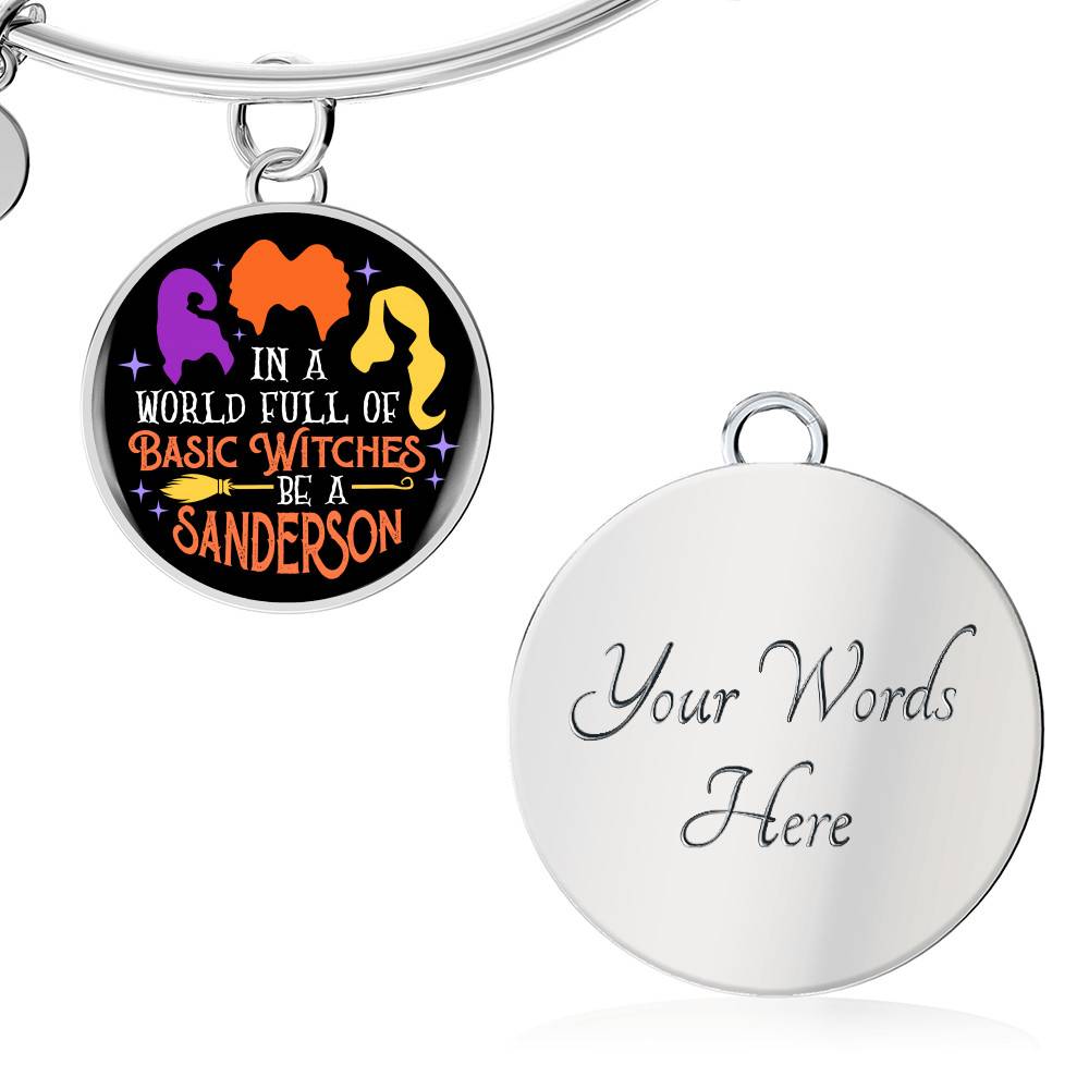 In A World Full Of Basic Witches Be A Sanderson Luxury Circle Pendant Necklace - Sanderson Sisters Gifts