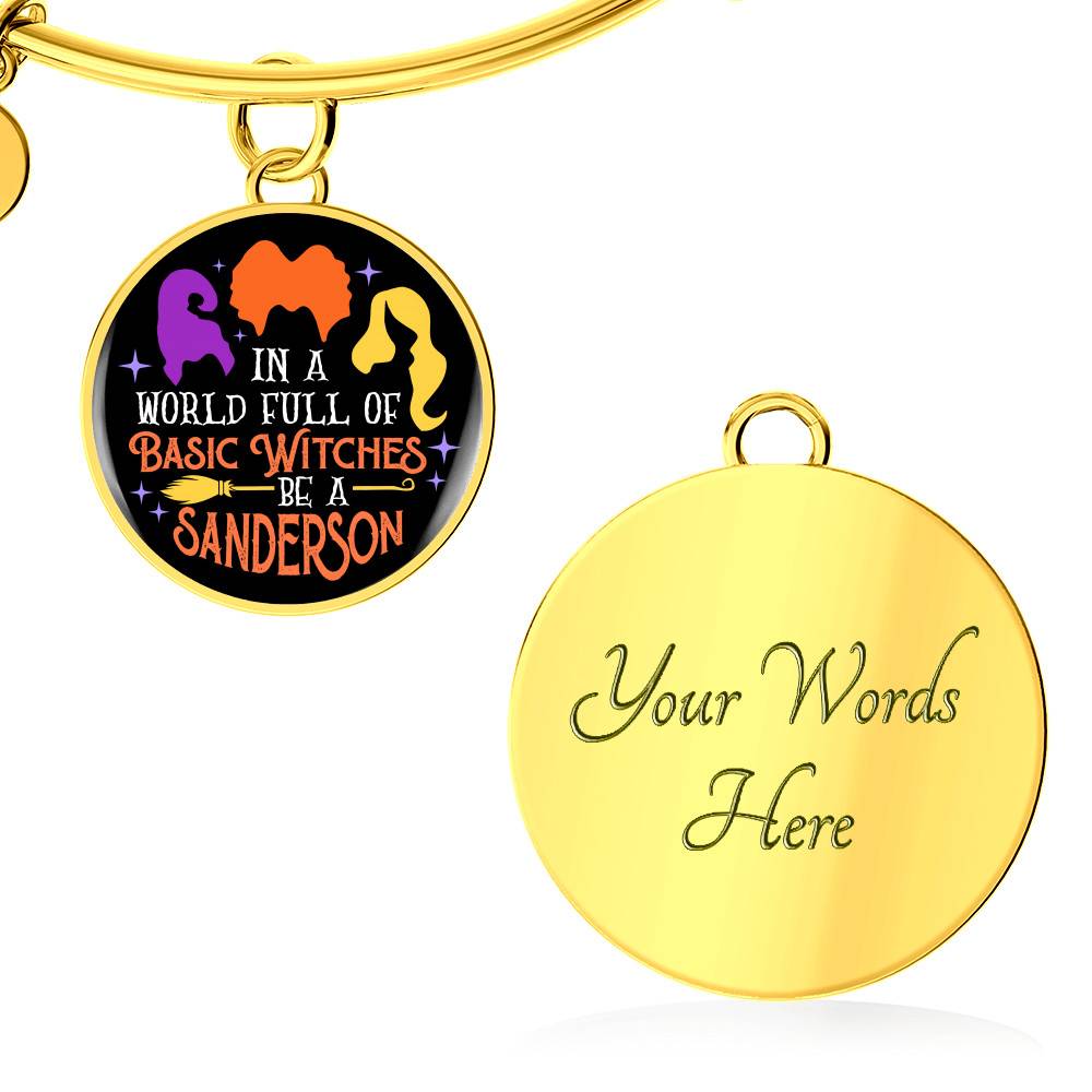 In A World Full Of Basic Witches Be A Sanderson Luxury Circle Pendant Necklace - Sanderson Sisters Gifts