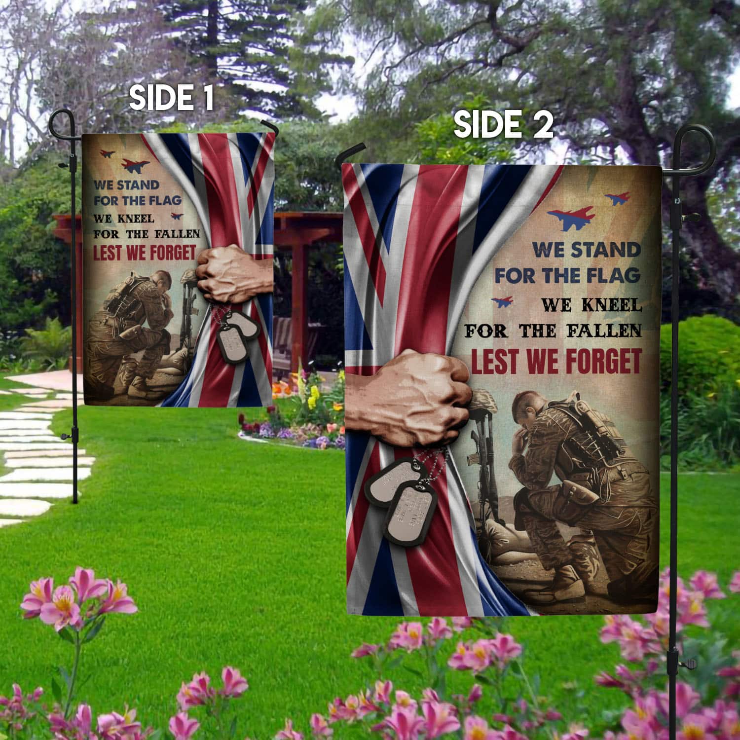 4Th. Stand For The Flag Garden Flag Mockup 2 Side-1