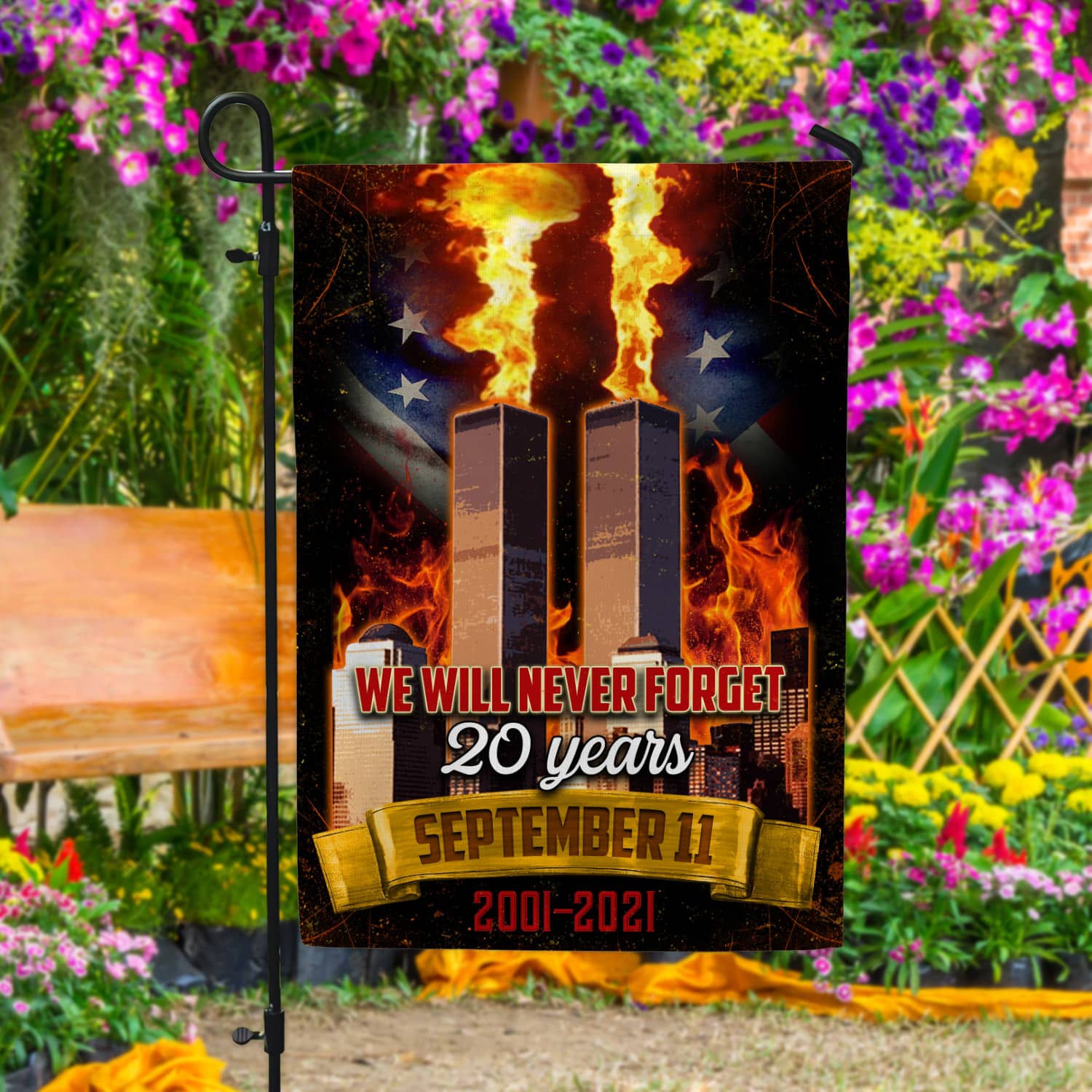 1NH. 20 Years Garden Flag Mockup 4